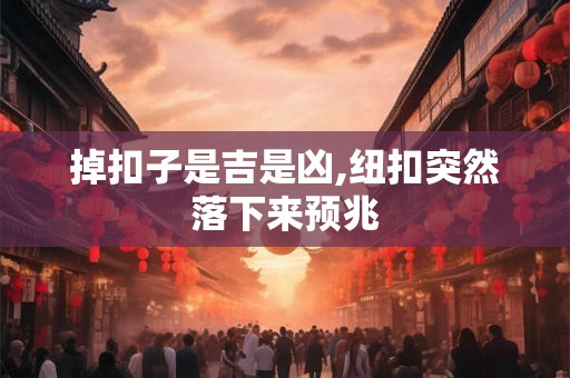 掉扣子是吉是凶,纽扣突然落下来预兆