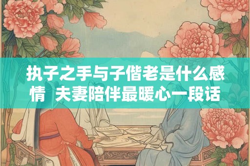 执子之手与子偕老是什么感情  夫妻陪伴最暖心一段话