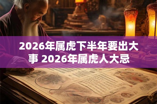 2026年属虎下半年要出大事 2026年属虎人大忌