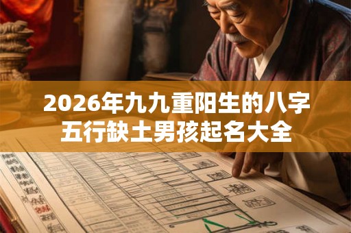 2026年九九重阳生的八字五行缺土男孩起名大全