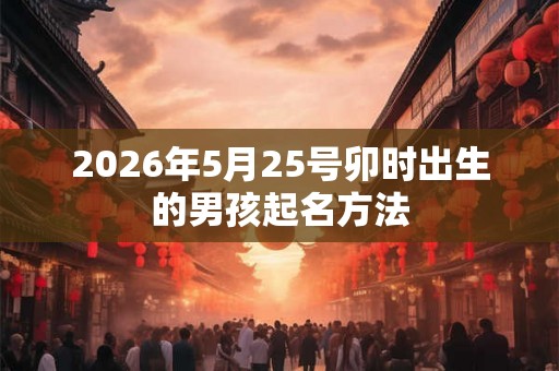 2026年5月25号卯时出生的男孩起名方法