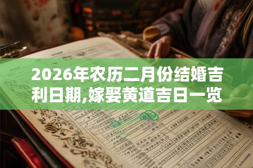 2026年农历二月份结婚吉利日期,嫁娶黄道吉日一览
