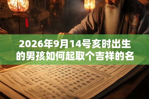 2026年9月14号亥时出生的男孩如何起取个吉祥的名字，五行属什么