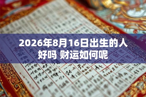 2026年8月16日出生的人好吗 财运如何呢