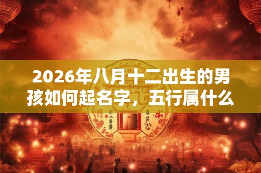 2026年八月十二出生的男孩如何起名字,五行属什么 2026年八月十二出生的男孩如何起名字,五行属什么