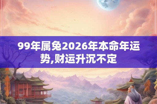 99年属兔2026年本命年运势,财运升沉不定
