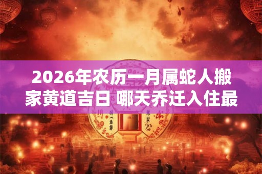 2026年农历一月属蛇人搬家黄道吉日 哪天乔迁入住最吉利 2026年农历一月属蛇人搬家黄道吉日 哪天乔迁入住最吉利