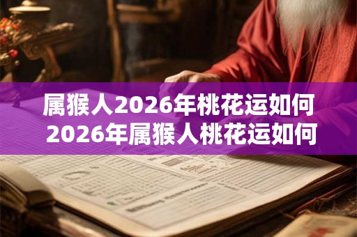 属猴人2026年桃花运如何 2026年属猴人桃花运如何