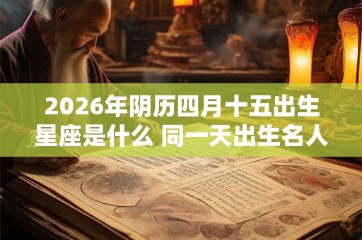 2026年阴历四月十五出生星座是什么 同一天出生名人介绍