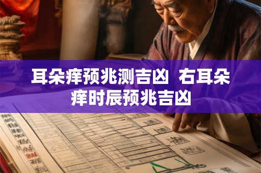 耳朵痒预兆测吉凶 右耳朵痒时辰预兆吉凶 耳朵痒预兆测吉凶 右耳朵痒时辰预兆吉凶