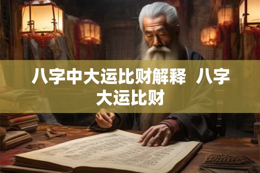 八字中大运比财解释  八字大运比财