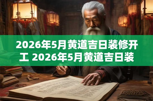2026年5月黄道吉日装修开工 2026年5月黄道吉日装修可行吗
