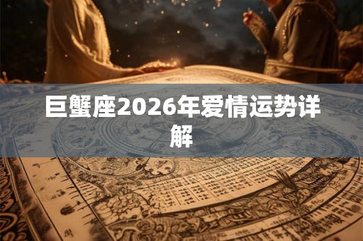 巨蟹座2026年爱情运势详解 巨蟹座2026年爱情运势详解