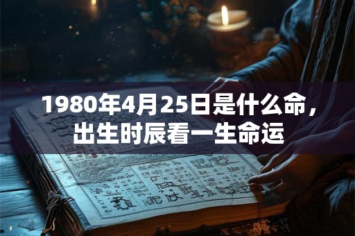 1980年4月25日是什么命，出生时辰看一生命运