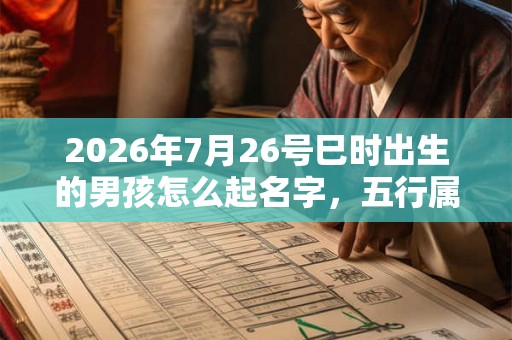 2026年7月26号巳时出生的男孩怎么起名字，五行属什么