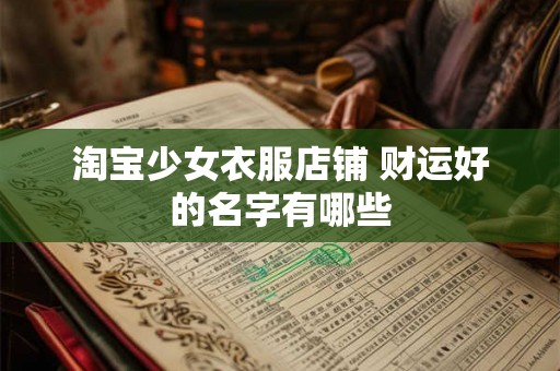 淘宝少女衣服店铺 财运好的名字有哪些
