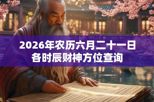 2026年农历六月二十一日各时辰财神方位查询