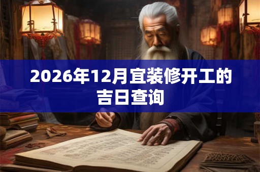 2026年12月宜装修开工的吉日查询