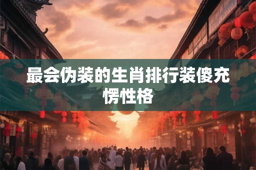 最会伪装的生肖排行装傻充愣性格