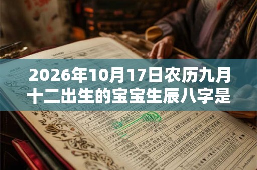 2026年10月17日农历九月十二出生的宝宝生辰八字是什么 2026年10月17日农历九月十二出生的宝宝生辰八字是什么
