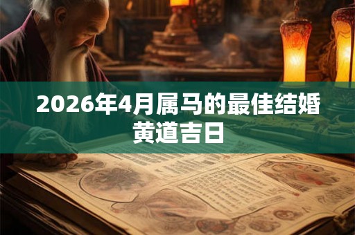 2026年4月属马的最佳结婚黄道吉日