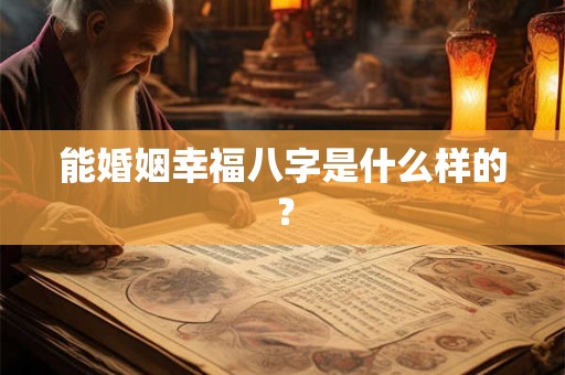 能婚姻幸福八字是什么样的？