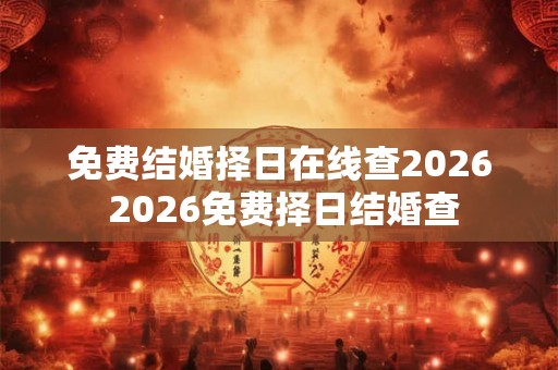 免费结婚择日在线查2026 2026免费择日结婚查