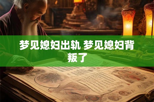 梦见媳妇出轨 梦见媳妇背叛了