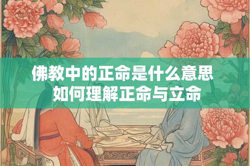 佛教中的正命是什么意思  如何理解正命与立命