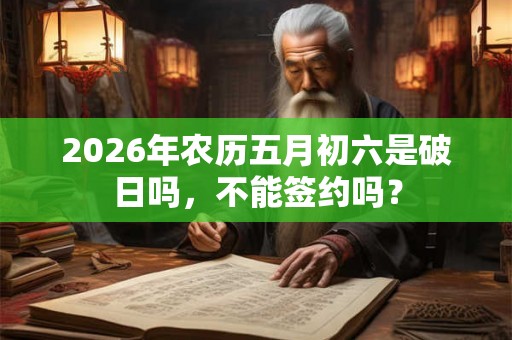 2026年农历五月初六是破日吗，不能签约吗？