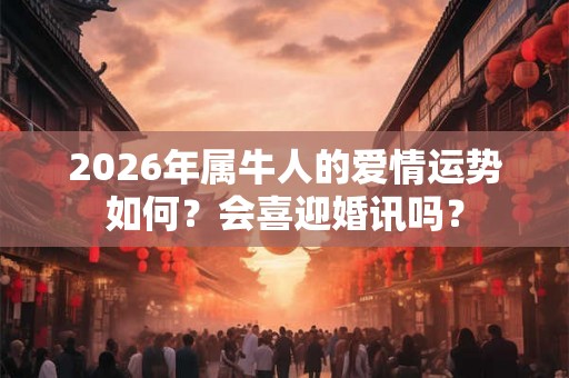 2026年属牛人的爱情运势如何？会喜迎婚讯吗？
