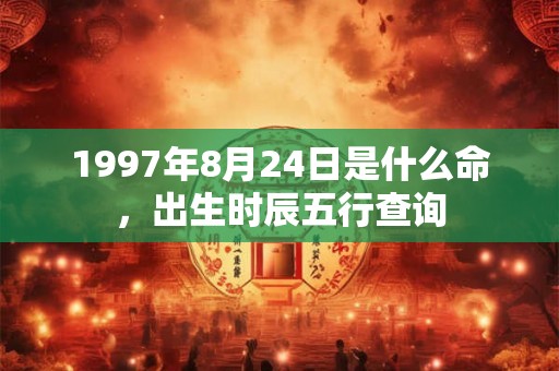 1997年8月24日是什么命，出生时辰五行查询