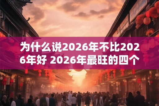 为什么说2026年不比2026年好 2026年最旺的四个属相