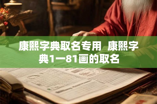 康熙字典取名专用  康熙字典1一81画的取名