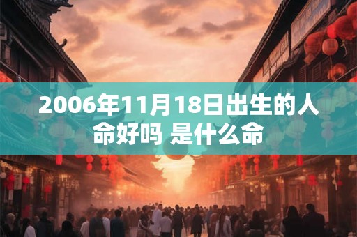 2006年11月18日出生的人命好吗 是什么命 2006年11月18日出生的人命好吗 是什么命