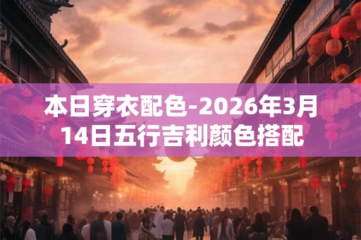本日穿衣配色-2026年3月14日五行吉利颜色搭配