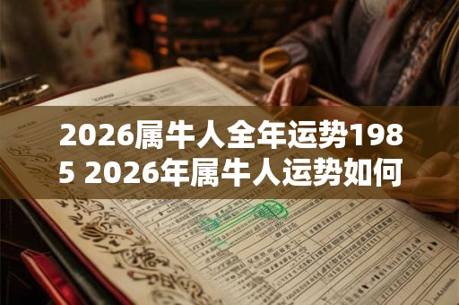 2026属牛人全年运势1985 2026年属牛人运势如何