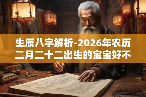 生辰八字解析-2026年农历二月二十二出生的宝宝好不好