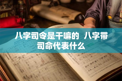 八字司令是干嘛的  八字带司命代表什么