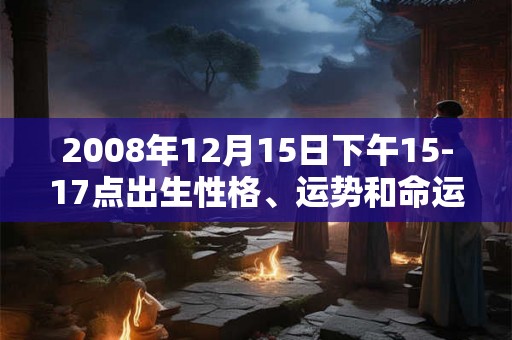 2008年12月15日下午15-17点出生性格、运势和命运