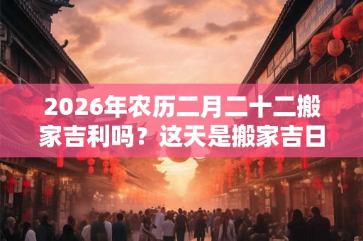 2026年农历二月二十二搬家吉利吗？这天是搬家吉日吗？