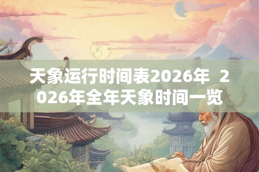 天象运行时间表2026年 2026年全年天象时间一览 天象运行时间表2026年 2026年全年天象时间一览
