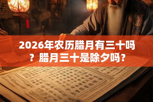 2026年农历腊月有三十吗？腊月三十是除夕吗？