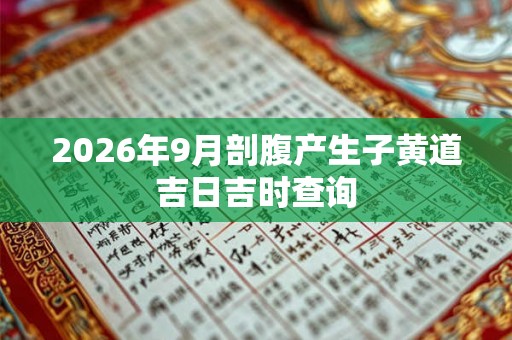 2026年9月剖腹产生子黄道吉日吉时查询