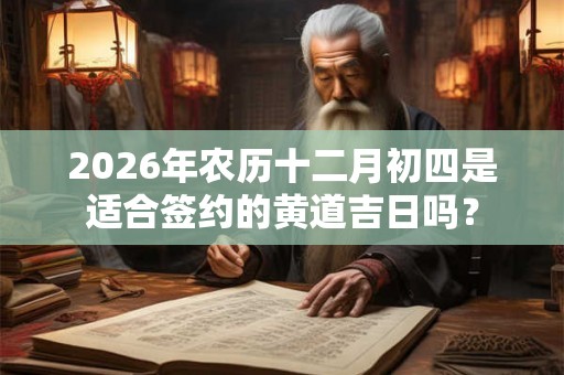 2026年农历十二月初四是适合签约的黄道吉日吗？