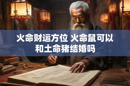火命财运方位 火命鼠可以和土命猪结婚吗