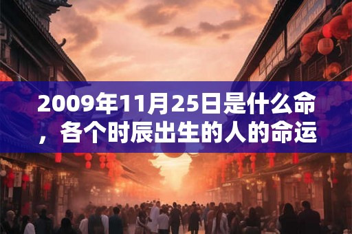 2009年11月25日是什么命，各个时辰出生的人的命运