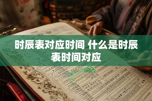 时辰表对应时间 什么是时辰表时间对应 时辰表对应时间 什么是时辰表时间对应