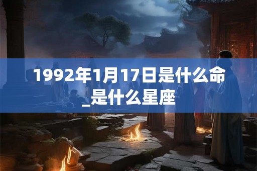 1992年1月17日是什么命_是什么星座