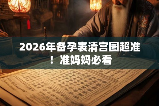 2026年备孕表清宫图超准！准妈妈必看